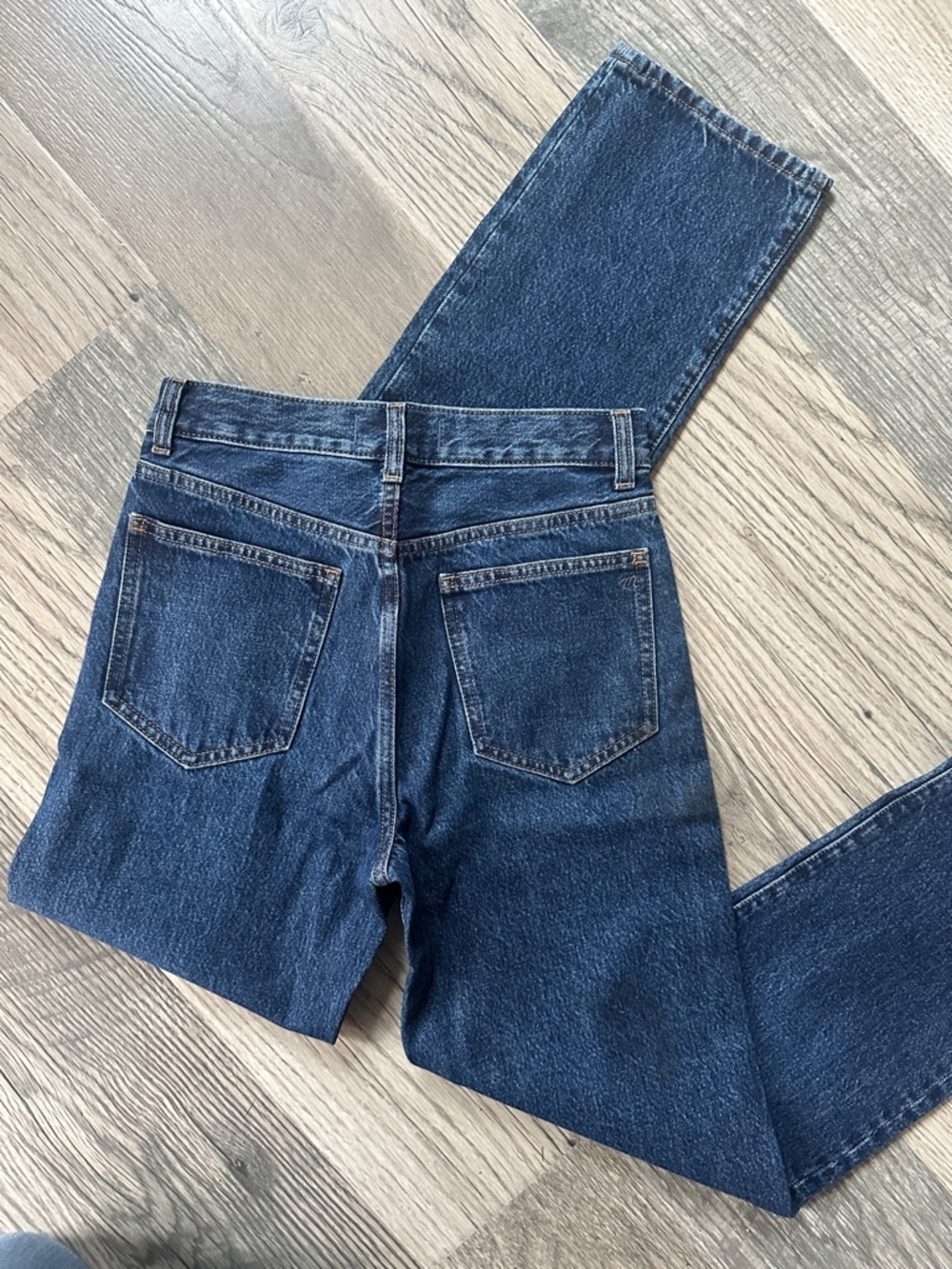 Madewell NWT the tall longline Straight-Leg Jeans button fly women's size 23T - Picture 11 of 15